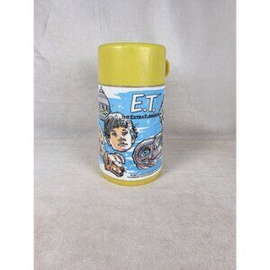 Vintage 1982 E.T. The Extra Terrestrial Yellow Aladdin Thermos. Made USA